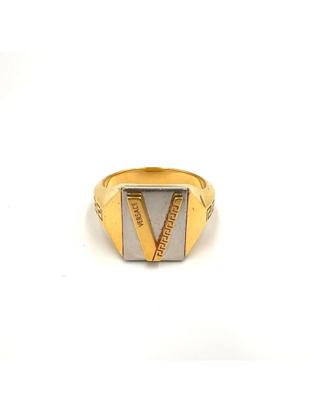 Versace Metal Gold Silver Ring